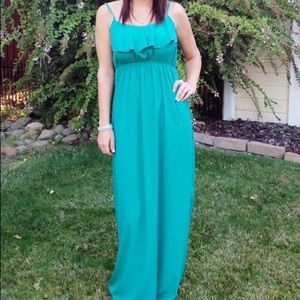 Soprano Milla Ruffle maxi dress green